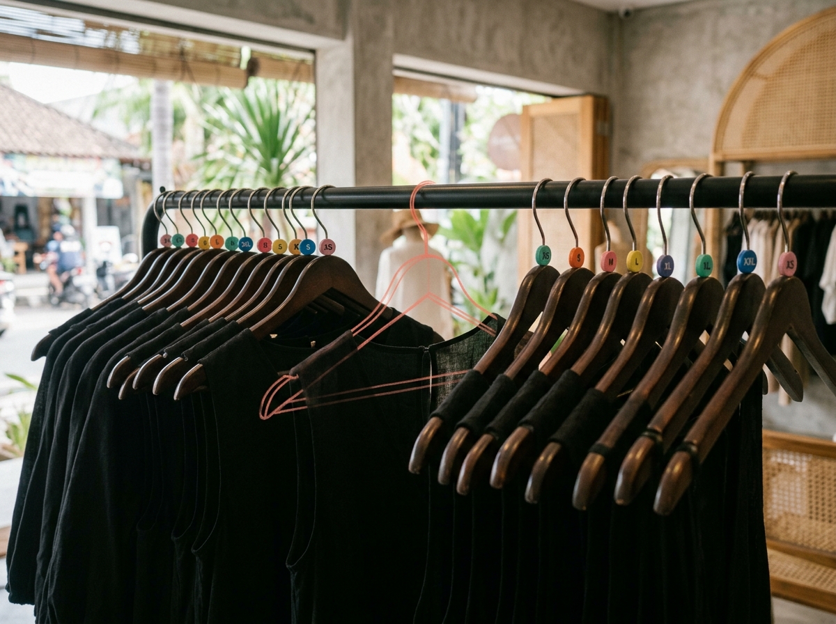 Clothing rail with missing dress