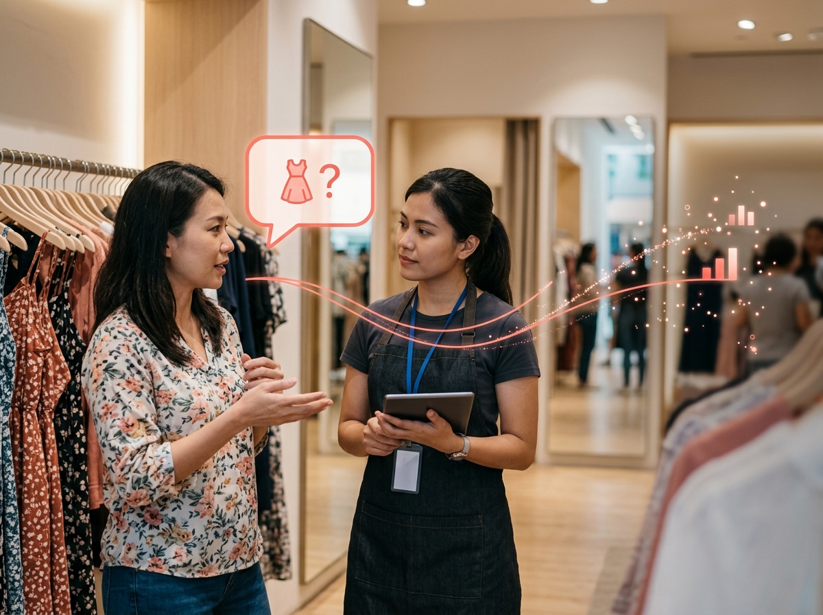Shopper and advisor talking